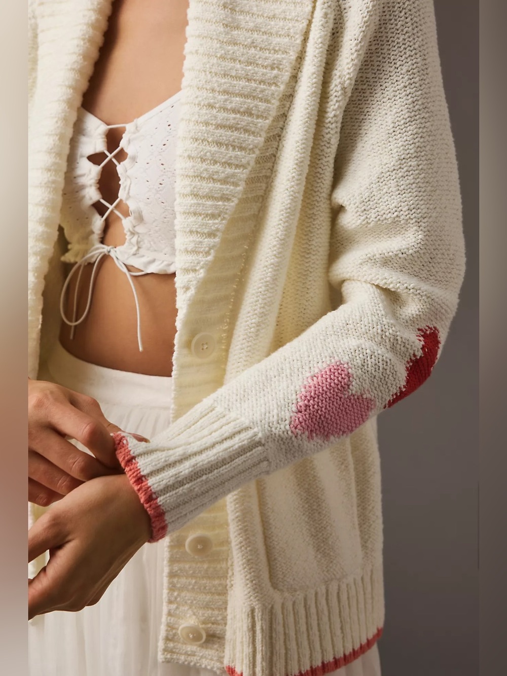 Anthropologie Maeve Heart Cardigan Sweater MK131 - Picture 5 of 11